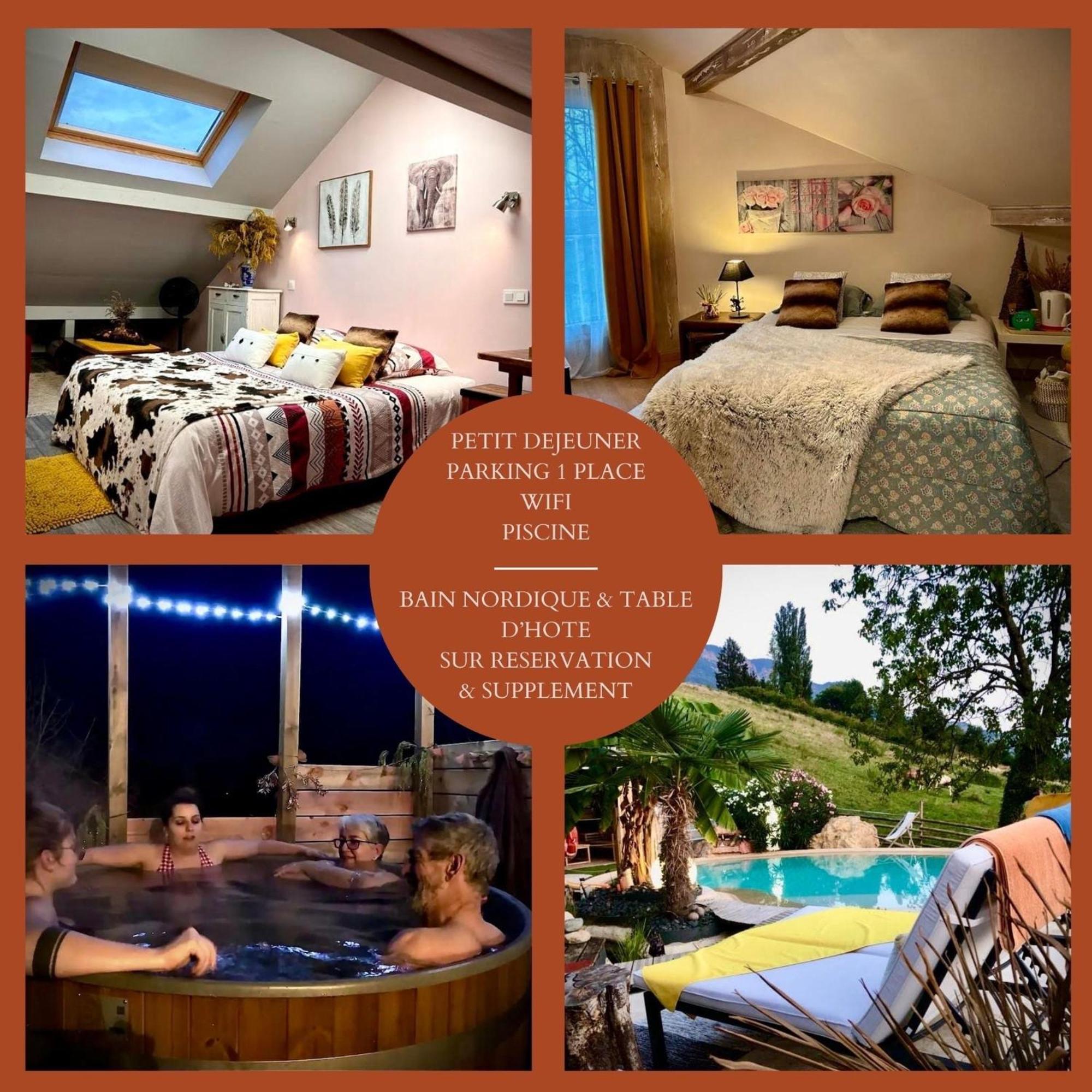 A La Marc'Quize Chambres D'Hotes, Petit Dejeuner Compris, Avec Piscine A Debordement En Exterieur, Bain Nordique A 38 Degres En Prestation Supplement Sur Reservation Horaire Anticipee 1 Place De Parking Gratuite Sur Place Mouxy ภายนอก รูปภาพ